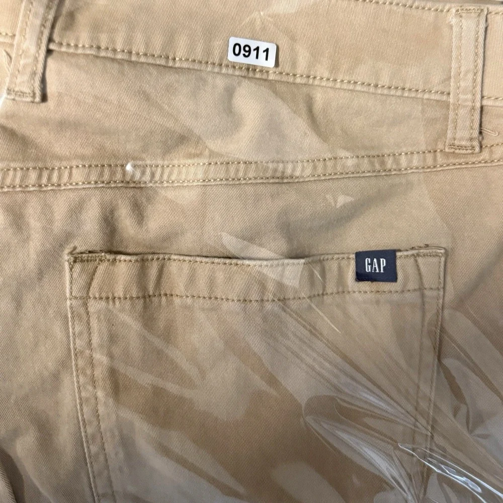 Gap 5 Pocket Pants Mens 38x30 Khaki Tan Slim Fit Stretch Twill Chino